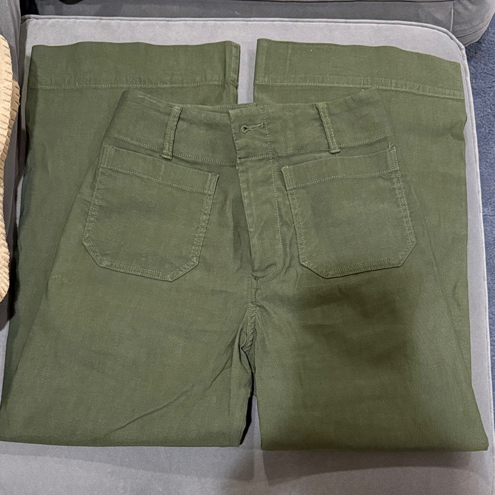 Maeve Colette Olive Green Cropped Utility Pants